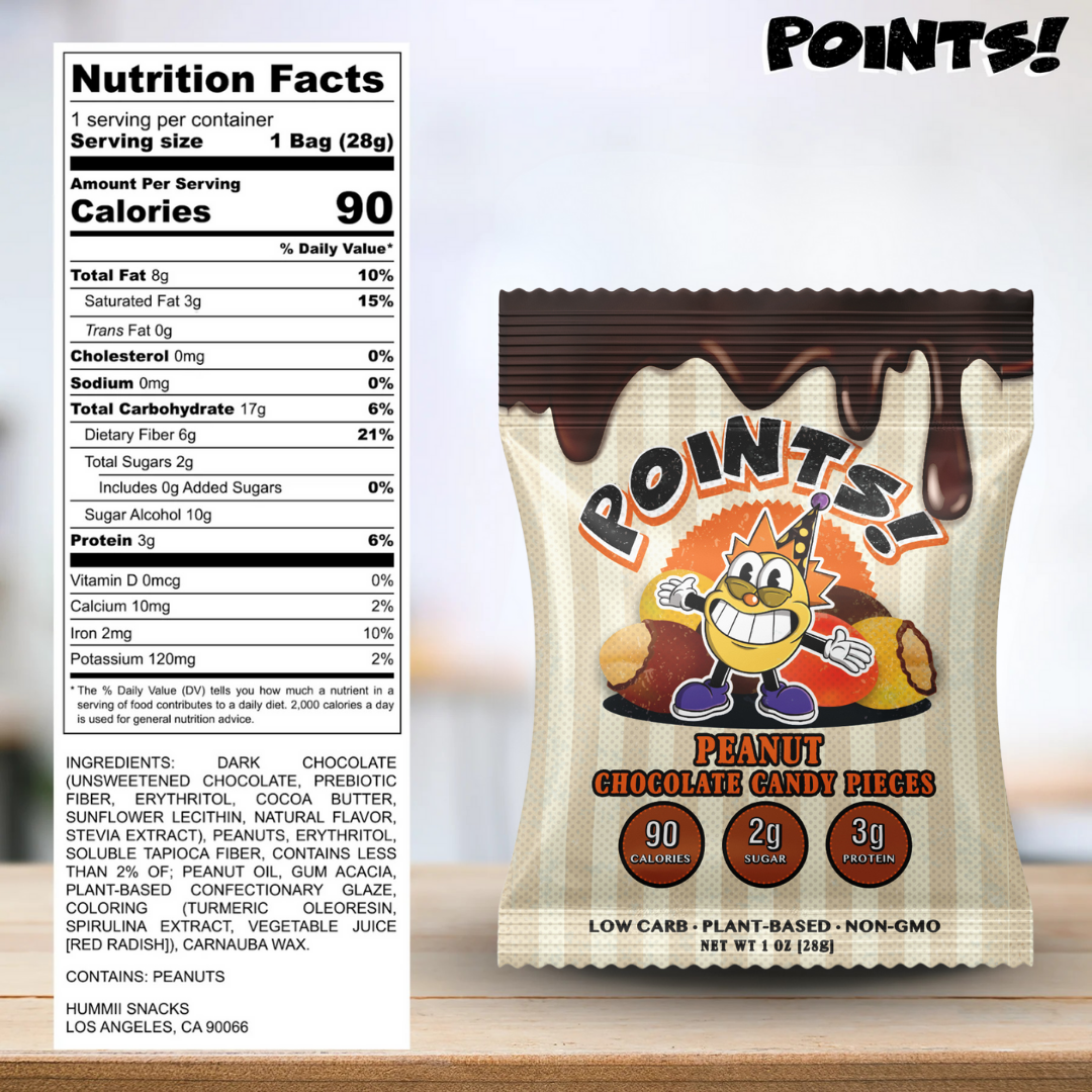Low Glycemic Peanut + Dark Chocolate Candies