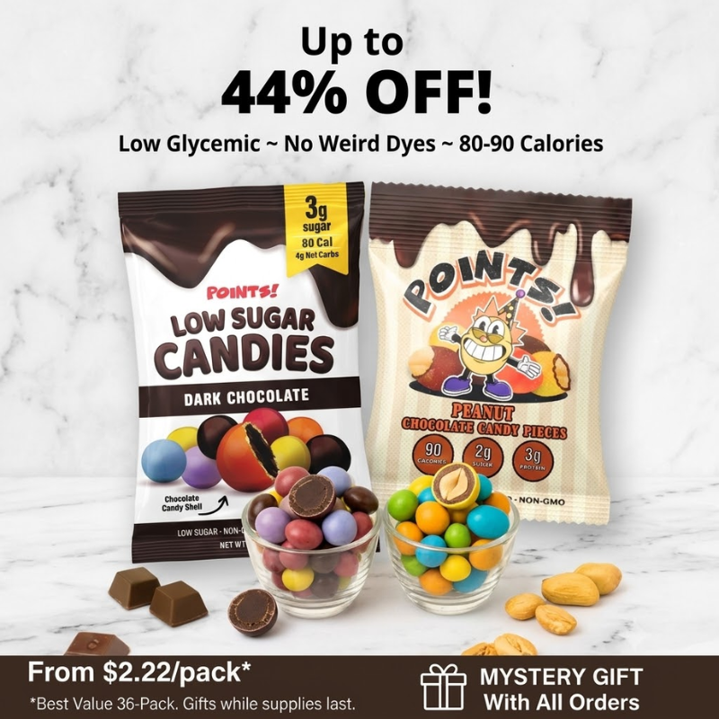 Low Glycemic Peanut + Dark Chocolate Candies