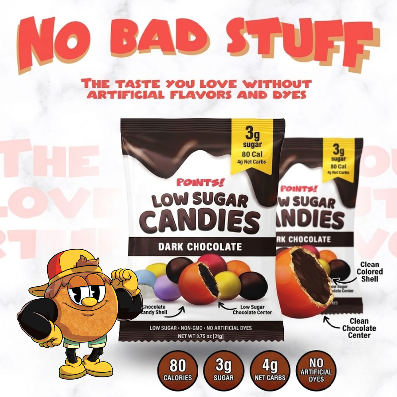 Low Glycemic Peanut + Dark Chocolate Candies